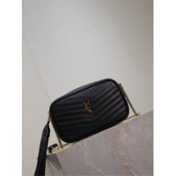 Borsa a tracolla Trapuntato Lou Mini YSL Saint Laurent Nero Borsa a tracolla Trapuntato Lou Mini YSL Saint Laurent Nero