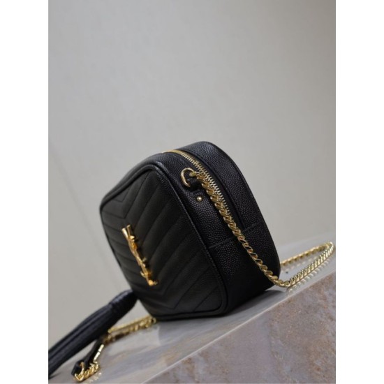 Replica di lusso Borsa a tracolla Trapuntato Lou Mini YSL Saint Laurent Nero Imitazioni Cloni Borsa a tracolla Trapuntato Lou Mini YSL Saint Laurent Nero firmate