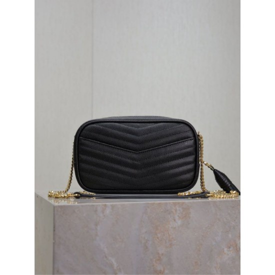 Replica di lusso Borsa a tracolla Trapuntato Lou Mini YSL Saint Laurent Nero Imitazioni Cloni Borsa a tracolla Trapuntato Lou Mini YSL Saint Laurent Nero firmate