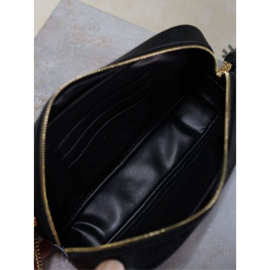 Replica di lusso Borsa a tracolla Trapuntato Lou Mini YSL Saint Laurent Nero Imitazioni Cloni Borsa a tracolla Trapuntato Lou Mini YSL Saint Laurent Nero firmate