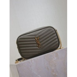 Borsa a tracolla Trapuntato Lou Mini YSL Saint Laurent Verde Borsa a tracolla Trapuntato Lou Mini YSL Saint Laurent Verde