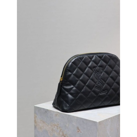 Replica di lusso Pochette grande YSL Saint Laurent Cassandre trapuntata e ricamata Nera Imitazioni Cloni Pochette grande YSL Saint Laurent Cassandre trapuntata e ricamata Nera firmate