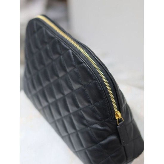 Replica di lusso Pochette grande YSL Saint Laurent Cassandre trapuntata e ricamata Nera Imitazioni Cloni Pochette grande YSL Saint Laurent Cassandre trapuntata e ricamata Nera firmate