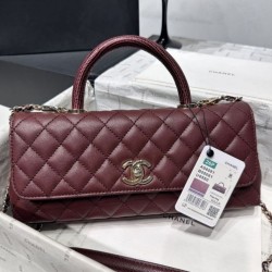 Borse Chanel 26P piccola con manico Coco AS6091 Borgogna Borse Chanel 26P piccola con manico Coco AS6091 Borgogna