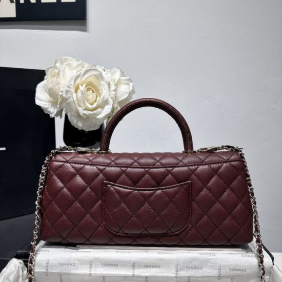 Replica di lusso Borse Chanel 26P piccola con manico Coco AS6091 Borgogna Imitazioni Cloni Borse Chanel 26P piccola con manico Coco AS6091 Borgogna firmate