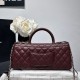 Replica di lusso Borse Chanel 26P piccola con manico Coco AS6091 Borgogna Imitazioni Cloni Borse Chanel 26P piccola con manico Coco AS6091 Borgogna firmate