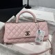 Replica di lusso Borse Chanel 26P piccola con manico Coco AS6091 Rosa Imitazioni Cloni Borse Chanel 26P piccola con manico Coco AS6091 Rosa firmate