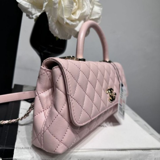Replica di lusso Borse Chanel 26P piccola con manico Coco AS6091 Rosa Imitazioni Cloni Borse Chanel 26P piccola con manico Coco AS6091 Rosa firmate