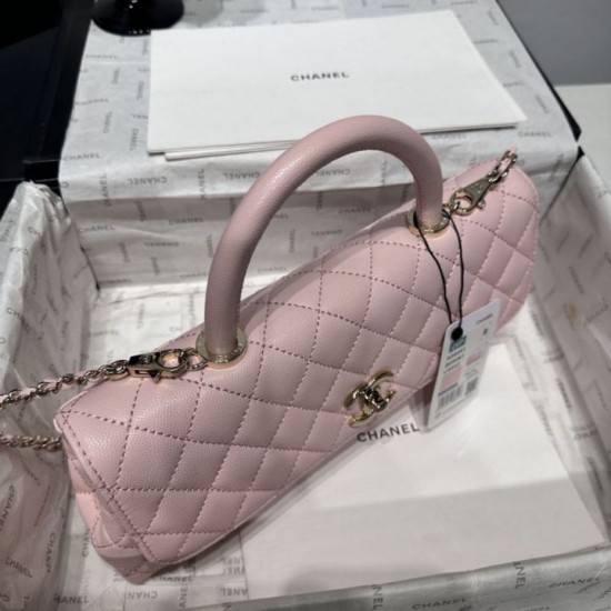 Replica di lusso Borse Chanel 26P piccola con manico Coco AS6091 Rosa Imitazioni Cloni Borse Chanel 26P piccola con manico Coco AS6091 Rosa firmate