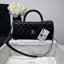 Borse Chanel 26P piccola con manico Coco AS6091 nera