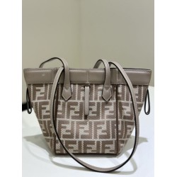 Mini borsa tote Fendi Origami tessuto jacquard Marrone Mini borsa tote Fendi Origami tessuto jacquard Marrone