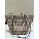 Replica di lusso Mini borsa tote Fendi Origami tessuto jacquard Marrone Imitazioni Cloni Mini borsa tote Fendi Origami tessuto jacquard Marrone firmate