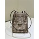 Replica di lusso Mini borsa tote Fendi Origami tessuto jacquard Marrone Imitazioni Cloni Mini borsa tote Fendi Origami tessuto jacquard Marrone firmate