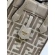 Replica di lusso Mini borsa tote Fendi Origami tessuto jacquard Marrone Imitazioni Cloni Mini borsa tote Fendi Origami tessuto jacquard Marrone firmate
