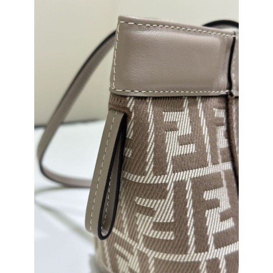 Replica di lusso Mini borsa tote Fendi Origami tessuto jacquard Marrone Imitazioni Cloni Mini borsa tote Fendi Origami tessuto jacquard Marrone firmate