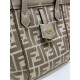Replica di lusso Mini borsa tote Fendi Origami tessuto jacquard Marrone Imitazioni Cloni Mini borsa tote Fendi Origami tessuto jacquard Marrone firmate