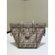 Replica di lusso Mini borsa tote Fendi Origami tessuto jacquard Marrone Imitazioni Cloni Mini borsa tote Fendi Origami tessuto jacquard Marrone firmate