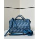 Replica di lusso Borsa a mano media Fendi By The Way morbida blu Imitazioni Cloni Borsa a mano media Fendi By The Way morbida blu firmate