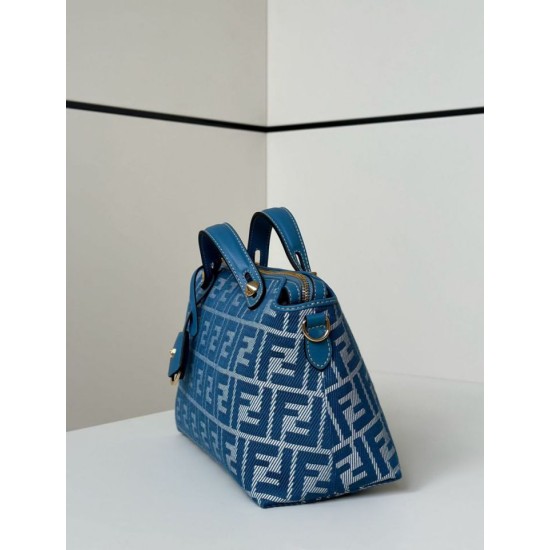 Replica di lusso Borsa a mano media Fendi By The Way morbida blu Imitazioni Cloni Borsa a mano media Fendi By The Way morbida blu firmate