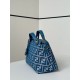 Replica di lusso Borsa a mano media Fendi By The Way morbida blu Imitazioni Cloni Borsa a mano media Fendi By The Way morbida blu firmate