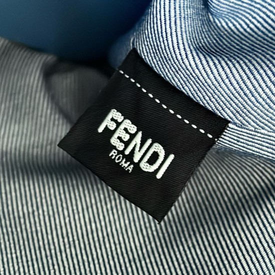 Replica di lusso Borsa a mano media Fendi By The Way morbida blu Imitazioni Cloni Borsa a mano media Fendi By The Way morbida blu firmate