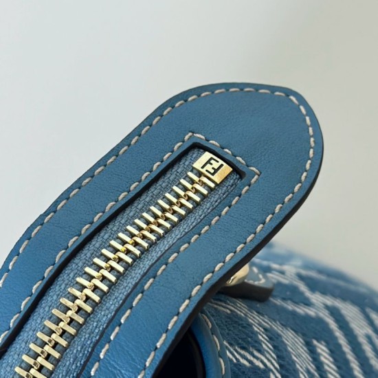 Replica di lusso Borsa a mano media Fendi By The Way morbida blu Imitazioni Cloni Borsa a mano media Fendi By The Way morbida blu firmate