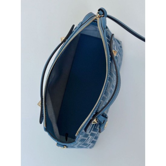 Replica di lusso Borsa a mano media Fendi By The Way morbida blu Imitazioni Cloni Borsa a mano media Fendi By The Way morbida blu firmate