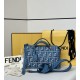 Replica di lusso Borsa a mano media Fendi By The Way morbida blu Imitazioni Cloni Borsa a mano media Fendi By The Way morbida blu firmate