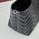 Replica di lusso Borsa tote media Gucci 855279 GG Marmont Nero Imitazioni Cloni Borsa tote media Gucci 855279 GG Marmont Nero firmate