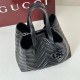 Replica di lusso Borsa tote media Gucci 855279 GG Marmont Nero Imitazioni Cloni Borsa tote media Gucci 855279 GG Marmont Nero firmate