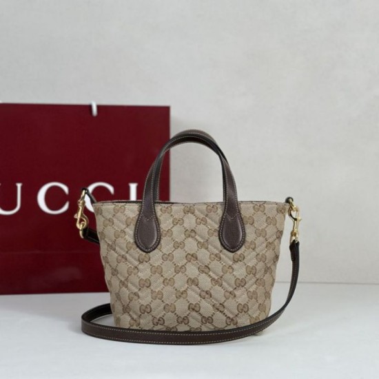 Replica di lusso Borsa tote piccola Gucci GG Marmont 855391 Marrone Imitazioni Cloni Borsa tote piccola Gucci GG Marmont 855391 Marrone firmate