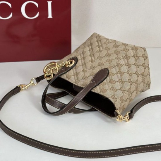Replica di lusso Borsa tote piccola Gucci GG Marmont 855391 Marrone Imitazioni Cloni Borsa tote piccola Gucci GG Marmont 855391 Marrone firmate