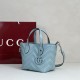 Replica di lusso Borsa tote piccola Gucci GG Marmont 855391 Blu Imitazioni Cloni Borsa tote piccola Gucci GG Marmont 855391 Blu firmate