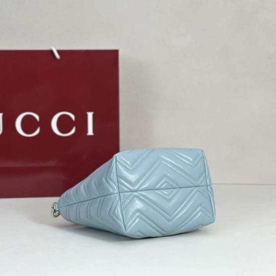 Replica di lusso Borsa tote piccola Gucci GG Marmont 855391 Blu Imitazioni Cloni Borsa tote piccola Gucci GG Marmont 855391 Blu firmate