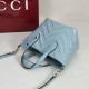 Replica di lusso Borsa tote piccola Gucci GG Marmont 855391 Blu Imitazioni Cloni Borsa tote piccola Gucci GG Marmont 855391 Blu firmate