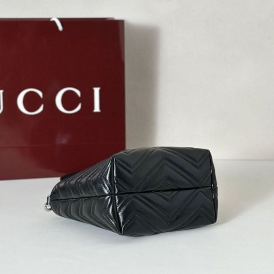 Replica di lusso Borsa tote piccola Gucci GG Marmont 855391 Nero Imitazioni Cloni Borsa tote piccola Gucci GG Marmont 855391 Nero firmate