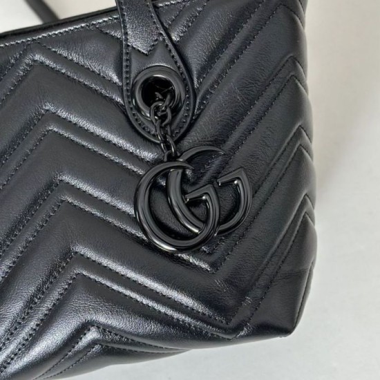 Replica di lusso Borsa tote piccola Gucci GG Marmont 855391 Nero Imitazioni Cloni Borsa tote piccola Gucci GG Marmont 855391 Nero firmate
