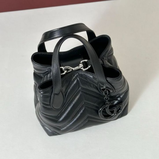 Replica di lusso Borsa tote piccola Gucci GG Marmont 855391 Nero Imitazioni Cloni Borsa tote piccola Gucci GG Marmont 855391 Nero firmate