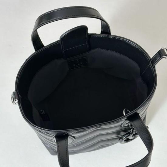 Replica di lusso Borsa tote piccola Gucci GG Marmont 855391 Nero Imitazioni Cloni Borsa tote piccola Gucci GG Marmont 855391 Nero firmate