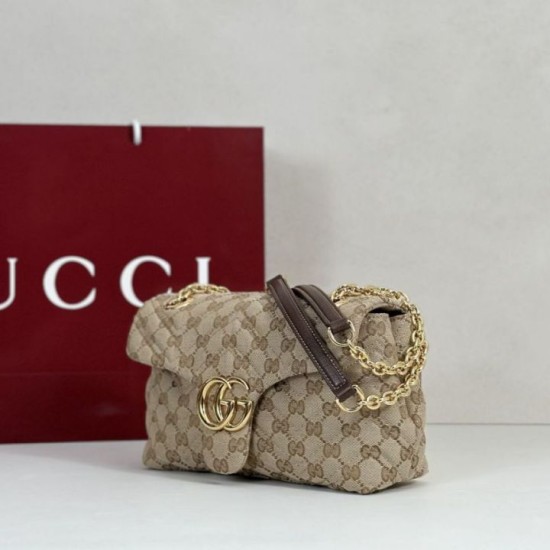 Replica di lusso Bora Pari a tracolla piccola Gucci GG Marmont 855391 Marrone Imitazioni Cloni Bora Pari replica a tracolla piccola Gucci GG Marmont 855391 Marrone firmate