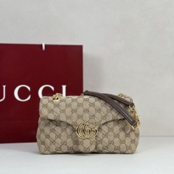 Cloni Bora Pari replica a tracolla piccola Gucci GG Marmont 855391 Marrone firmate