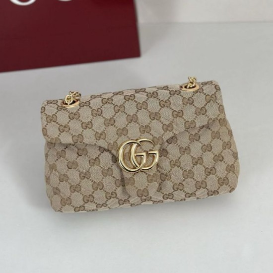 Replica di lusso Bora Pari a tracolla piccola Gucci GG Marmont 855391 Marrone Imitazioni Cloni Bora Pari replica a tracolla piccola Gucci GG Marmont 855391 Marrone firmate