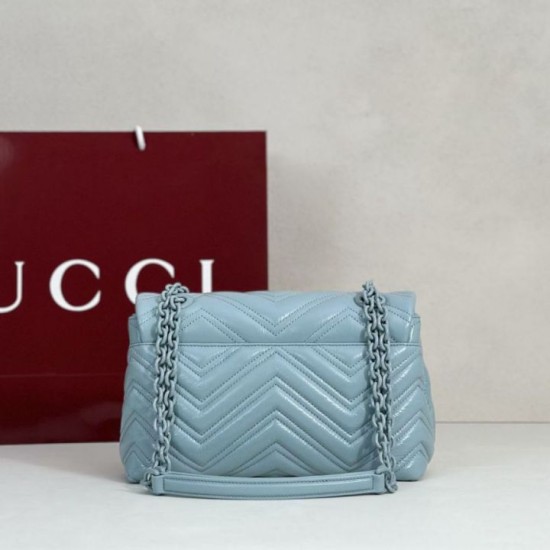Replica di lusso Borsa a tracolla piccola Gucci GG Marmont 855391 Blu Imitazioni Cloni Borsa a tracolla piccola Gucci GG Marmont 855391 Blu firmate