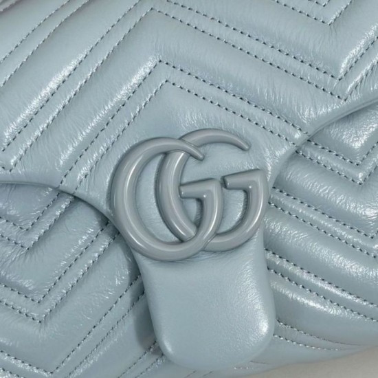 Replica di lusso Borsa a tracolla piccola Gucci GG Marmont 855391 Blu Imitazioni Cloni Borsa a tracolla piccola Gucci GG Marmont 855391 Blu firmate