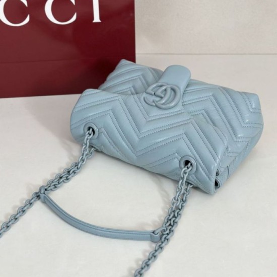 Replica di lusso Borsa a tracolla piccola Gucci GG Marmont 855391 Blu Imitazioni Cloni Borsa a tracolla piccola Gucci GG Marmont 855391 Blu firmate