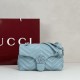 Replica di lusso Borsa a tracolla piccola Gucci GG Marmont 855391 Blu Imitazioni Cloni Borsa a tracolla piccola Gucci GG Marmont 855391 Blu firmate