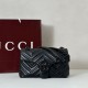Replica di lusso Borse Firmate a tracolla piccola Gucci GG Marmont 855391 Nero Imitazioni Cloni Borse Firmate Replica a tracolla piccola Gucci GG Marmont 855391 Nero firmate