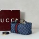 Replica di lusso Borse media Gucci Vanity con manico superiore 857799 Blu Imitazioni Replica Borse media Gucci Vanity con manico superiore 857799 Blu firmate