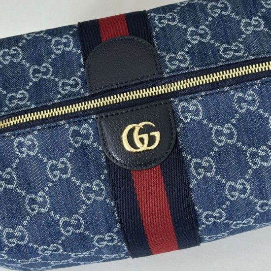 Replica di lusso Borse media Gucci Vanity con manico superiore 857799 Blu Imitazioni Replica Borse media Gucci Vanity con manico superiore 857799 Blu firmate
