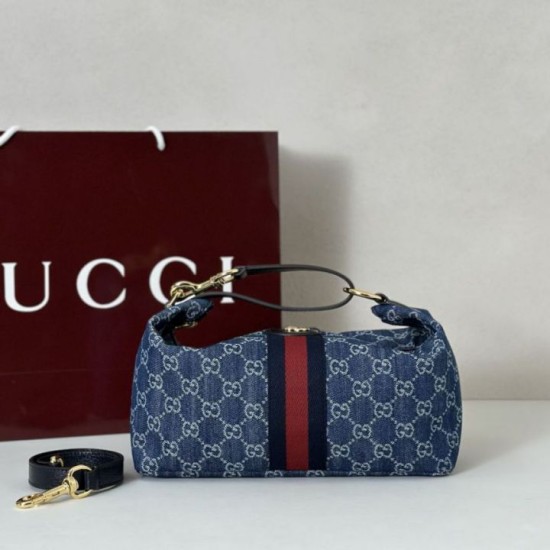 Replica di lusso Borse media Gucci Vanity con manico superiore 857799 Blu Imitazioni Replica Borse media Gucci Vanity con manico superiore 857799 Blu firmate